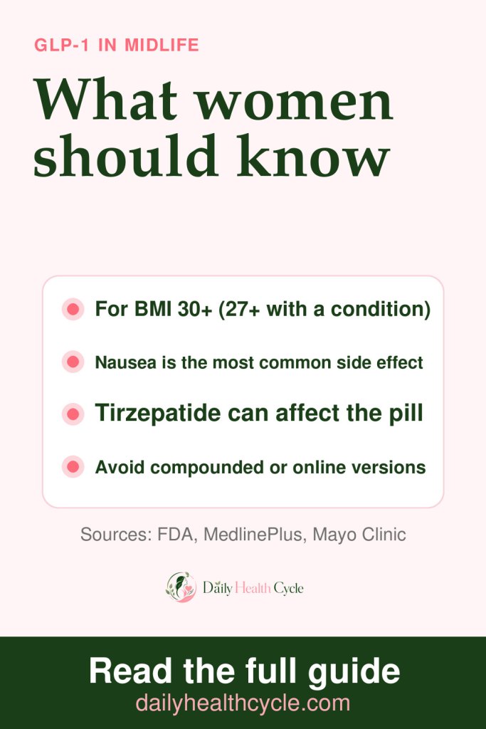 GLP-1 medicines in midlife: 4 things women should know